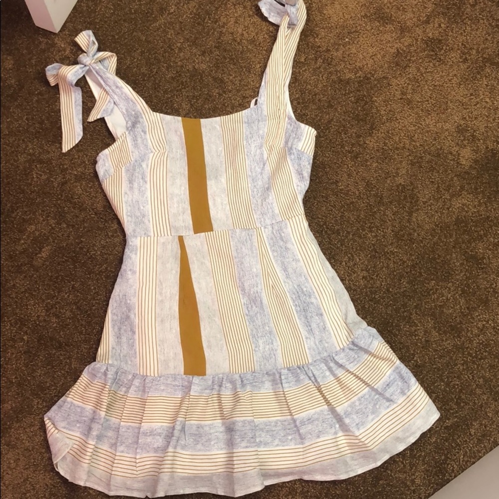 Blue and brown summer dress